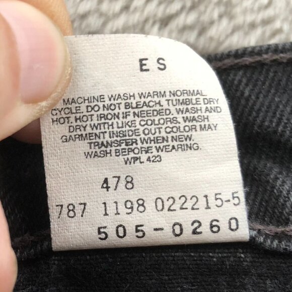 Levis Men's 505 Jeans 40x32 Black Regular Fit Straight Leg Vintage - Picture 7 of 11